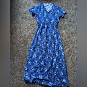 Blue Paisley Maxi Dress